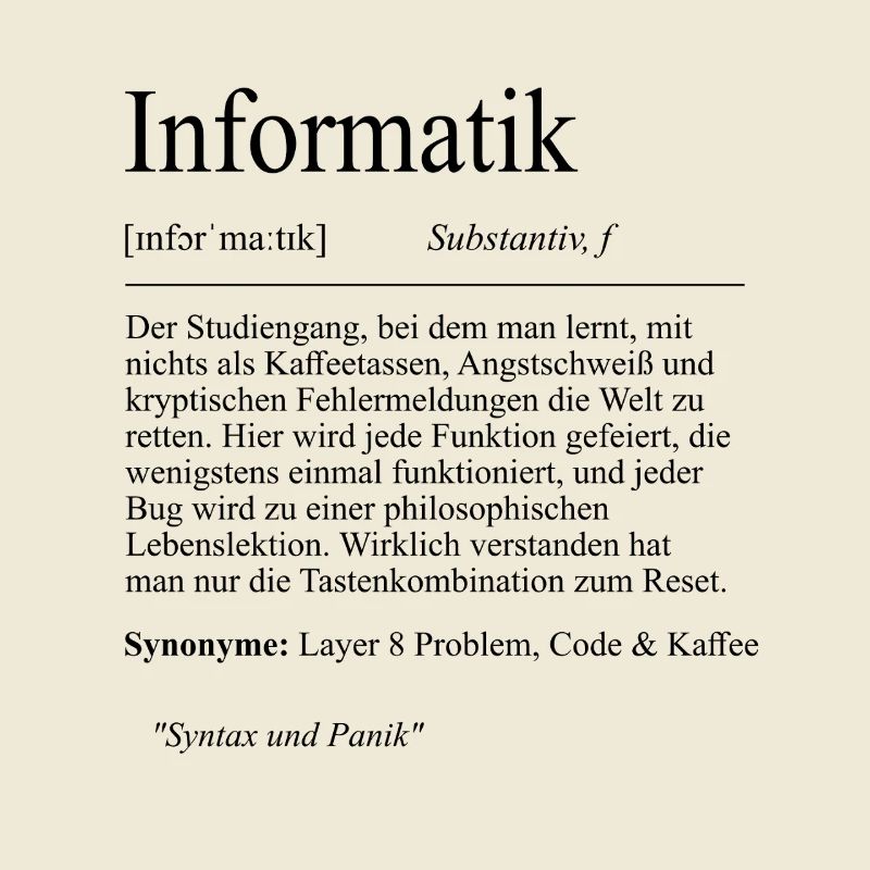 Unispruch "Informatik" Student Geschenk, Studenten