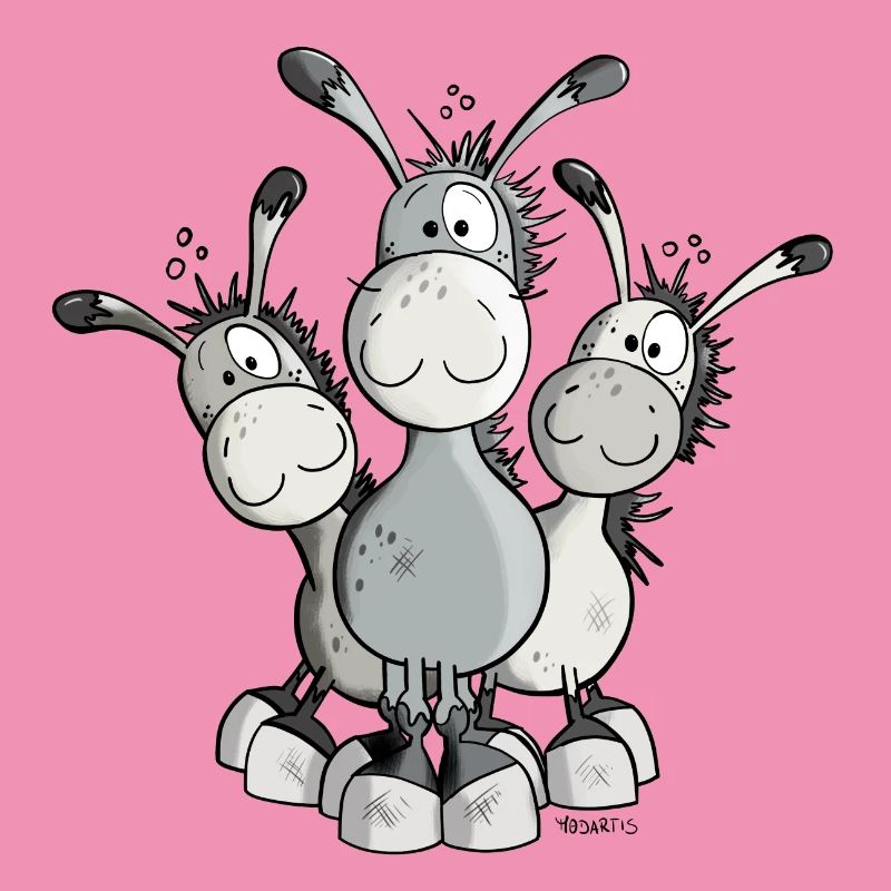 Three Cute Donkeys