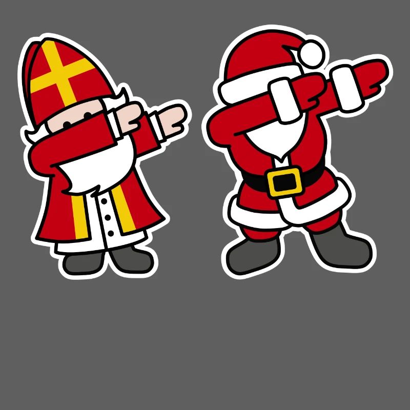 Sinterklaas en Kerstman dab dabbing