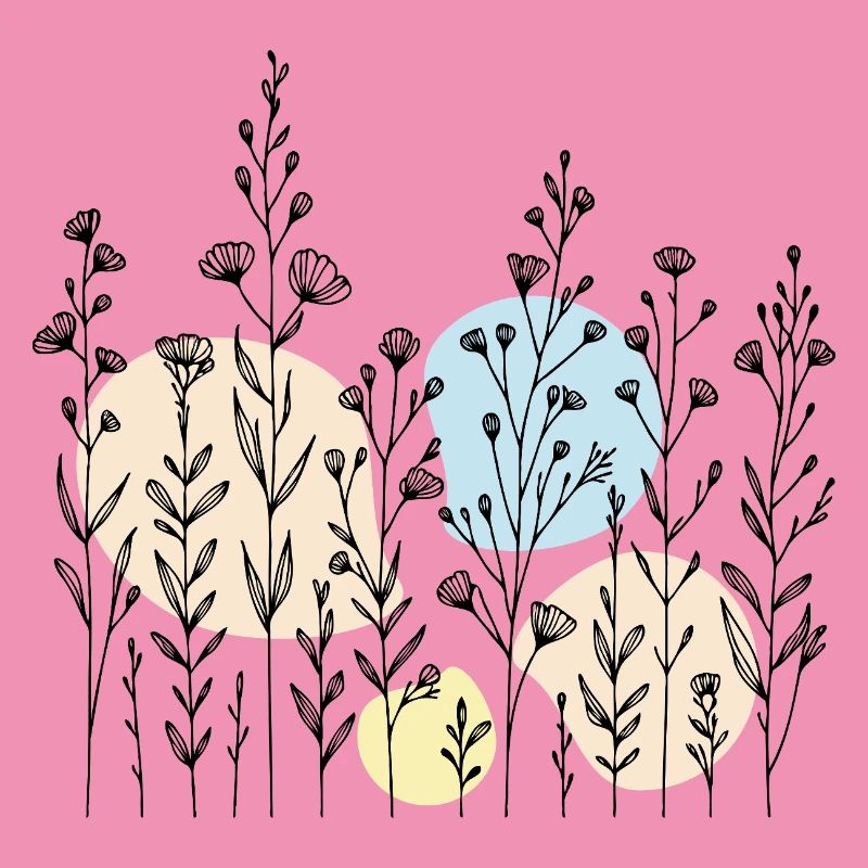 Delicate Botanical Pattern in Soft Tones