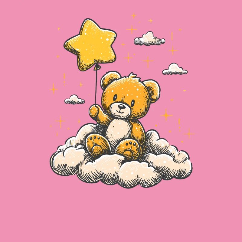 Cuddly teddy with star balloon