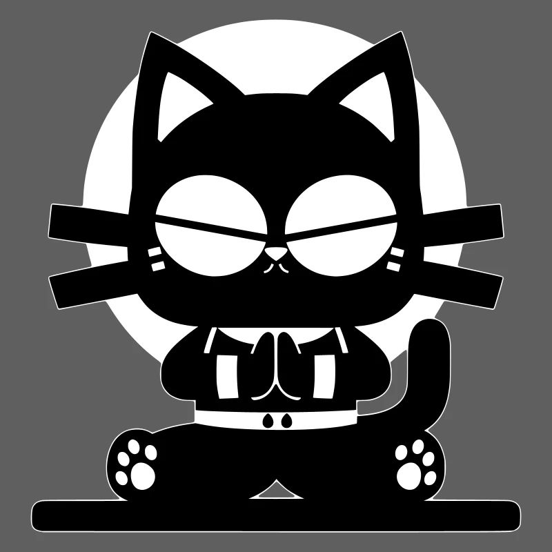 Zen Katze Meditation Minimal Design