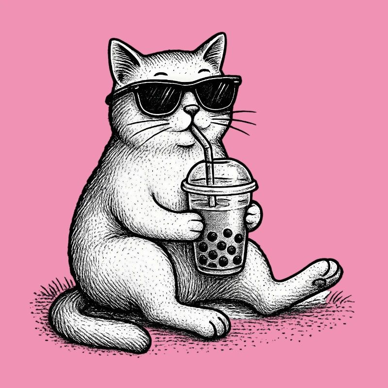 Bubble Tea Katze