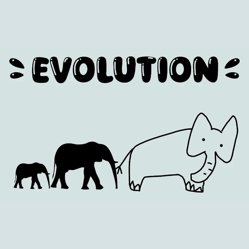 Die Evolution der Elefanten – Lustige Stadien der Evolution.