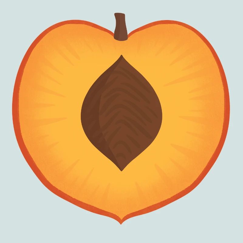 Lebendiger Pfirsich mit Samendetail