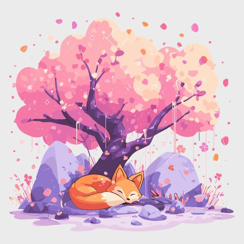 Schlaffuchs unter Kirschbaum