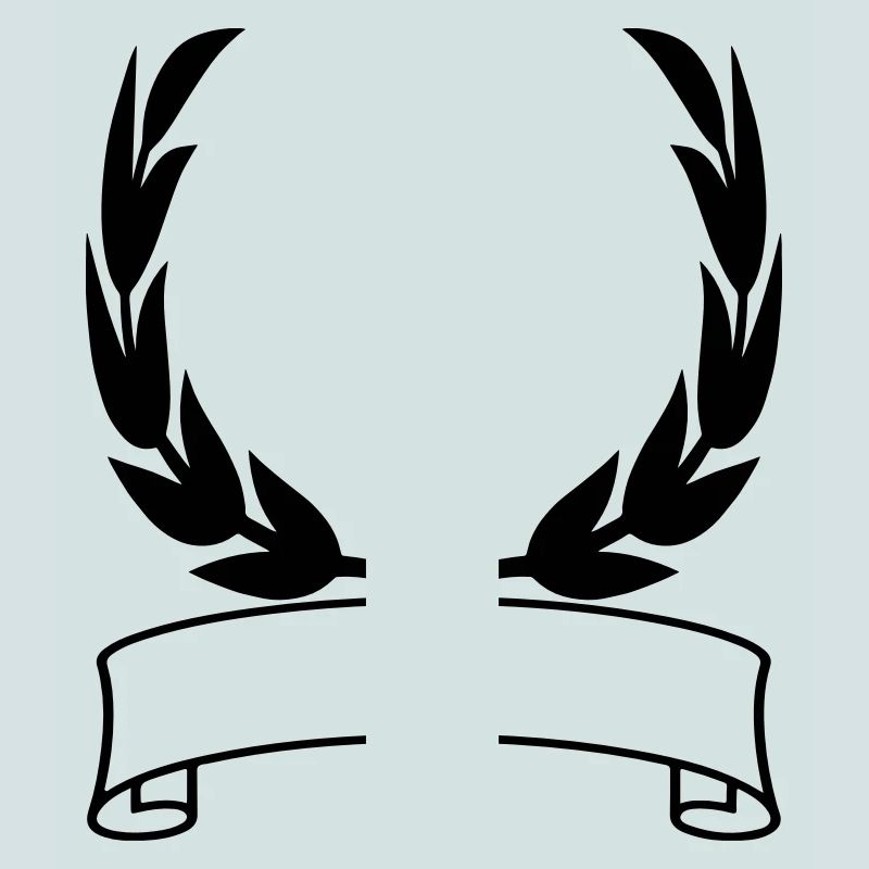 write blank space emblem laurel wreath banner desi