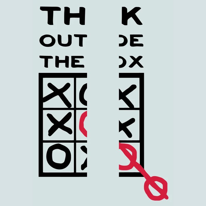 Think outside the box, creative thinking, thoughts