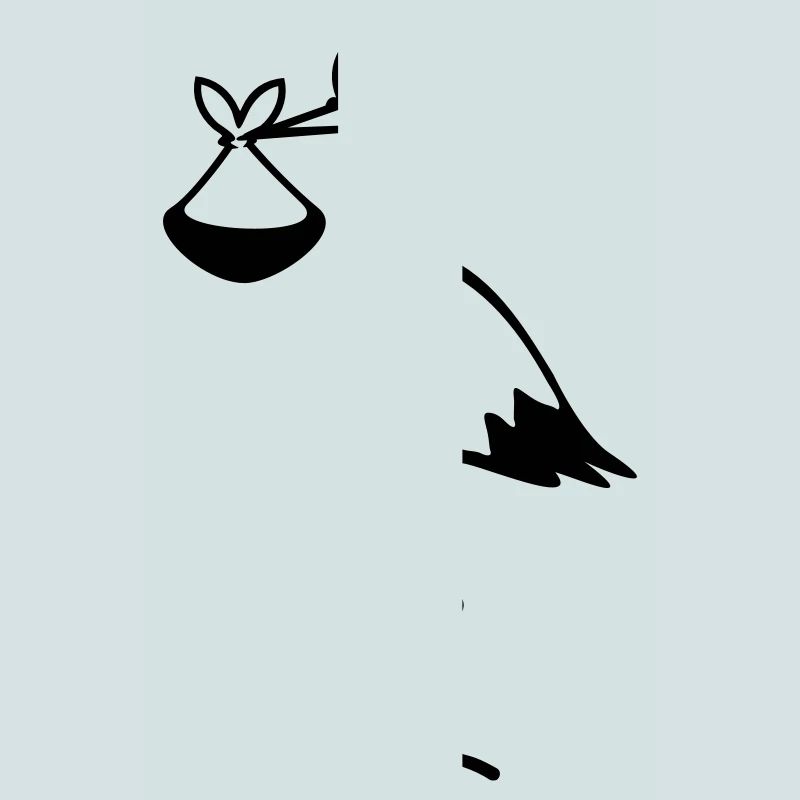 Storch mit Bündel / stork with bundle (1c)