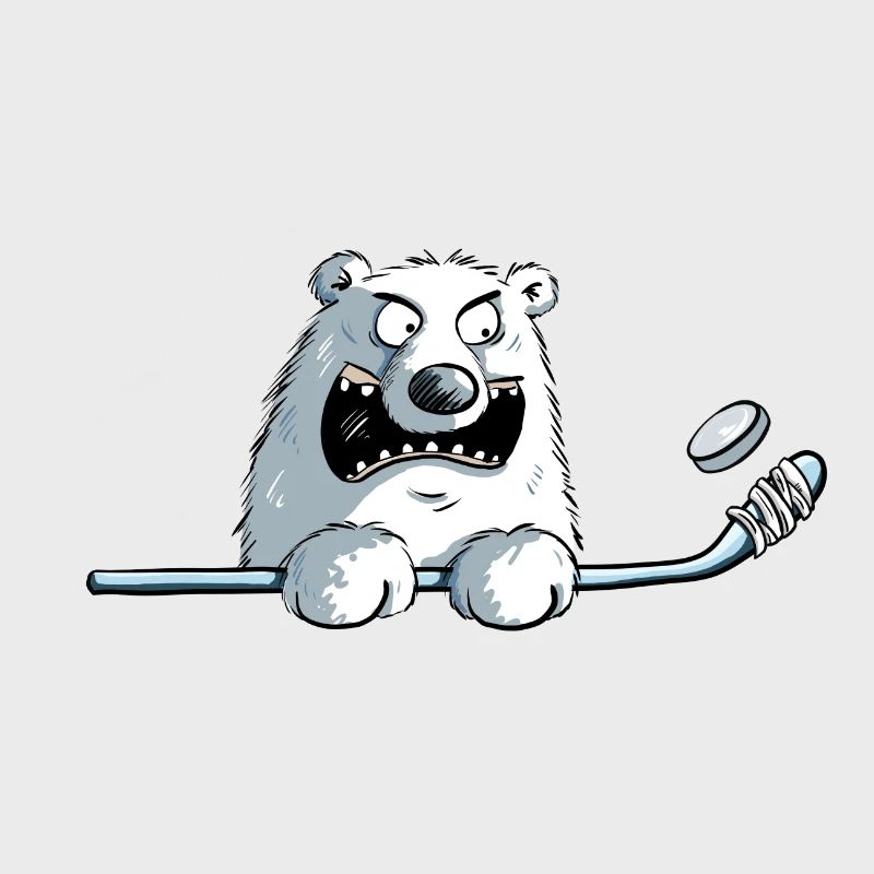 Cooler Eisbär Mit Eishockeyschläger I Eishockey