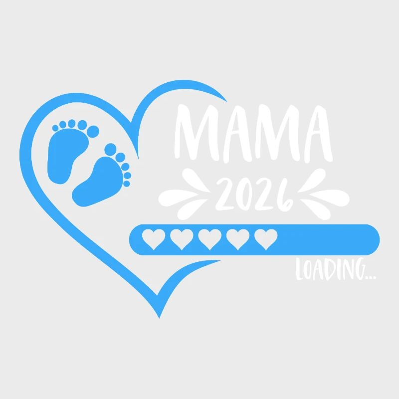 Mama 2026 loading Herz Version Junge blau