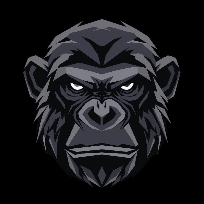 Geometric Gorilla Head