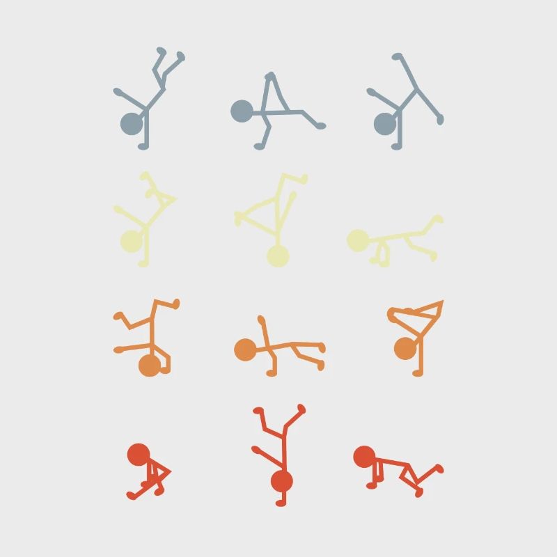 Breakdancer stick figures