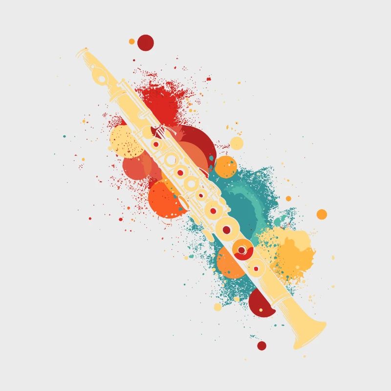 Flûte éclaboussée de couleur