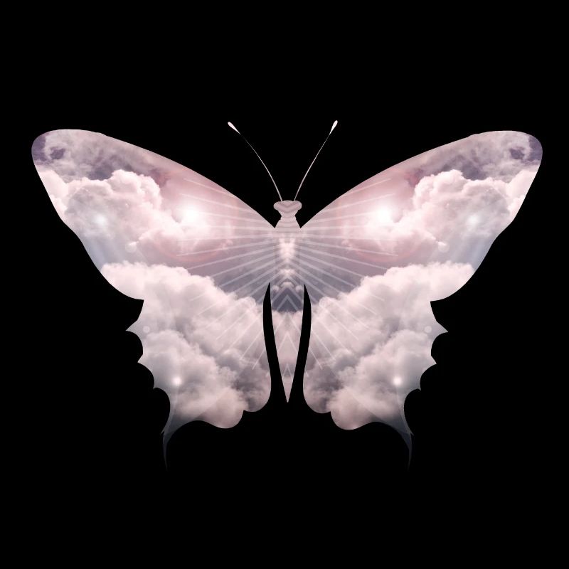 Un papillon céleste de nuages délicats