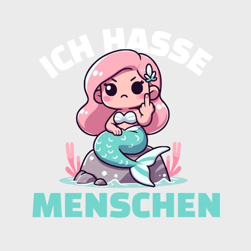 Freche Meerjungfrau mit einer Zynischen Botschaft