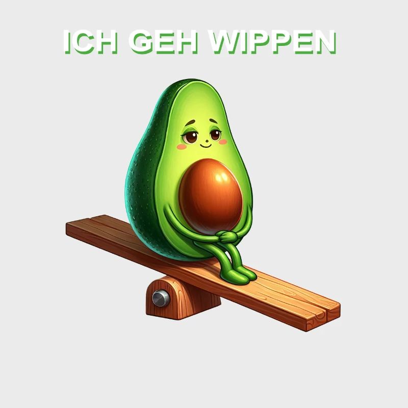 Avocado Wippe Comic süß vegan Spruch