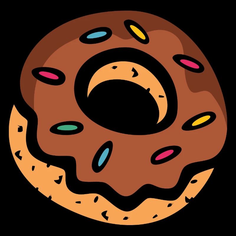 Beignet coloré avec glaçage au chocolat