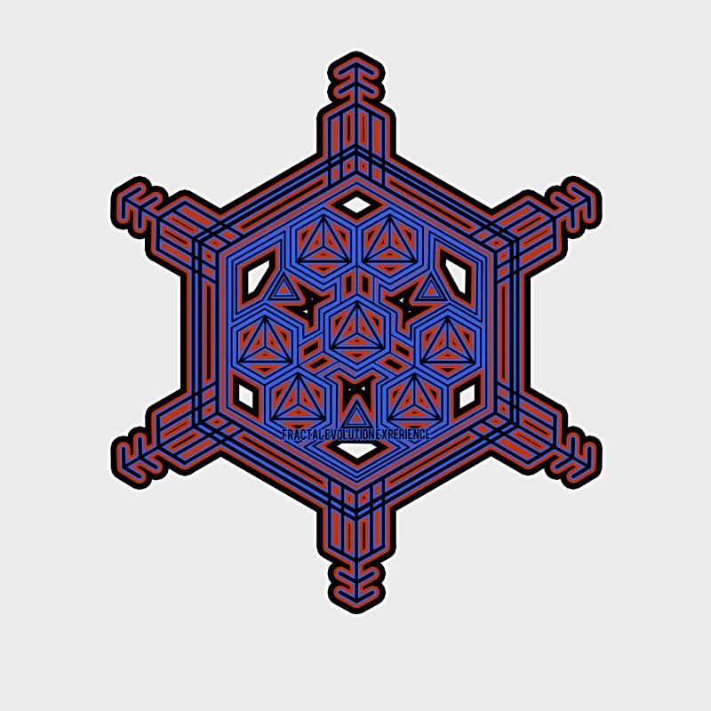 Expérience d’évolution fractale Motif hexagone étoile