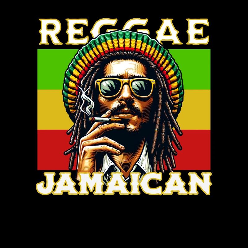 Reggae style Rasta jamaïcain avec figues à dreadlocks cool