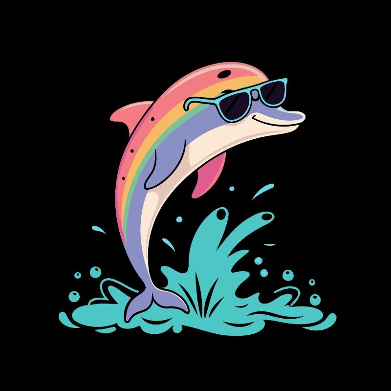 Rainbow dolphin glasses