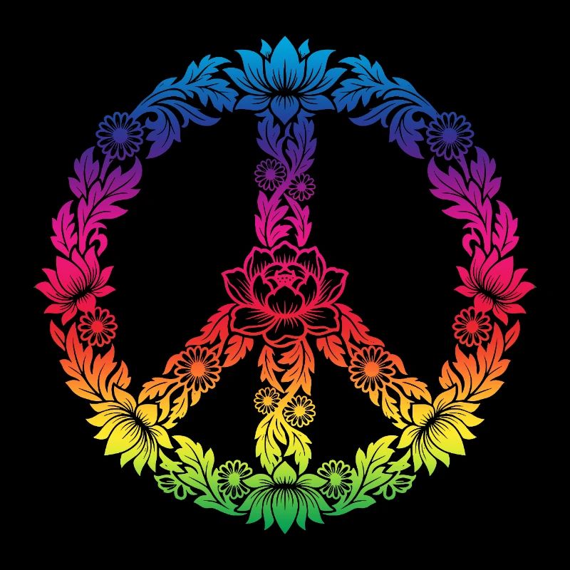 Peace Zeichen Blumen Floral Boho Style