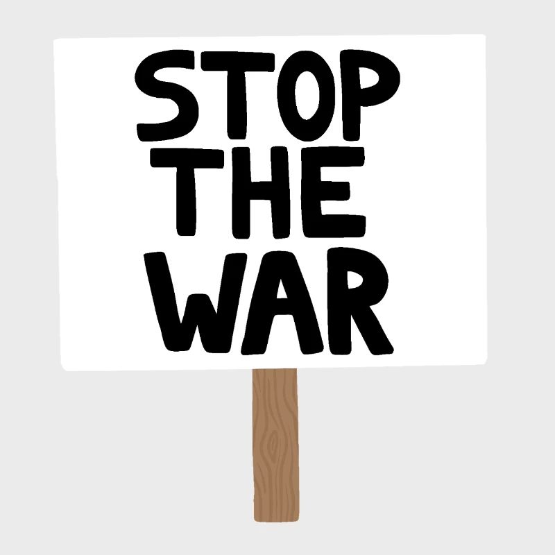 Stopp das Kriegsprotest-Schild