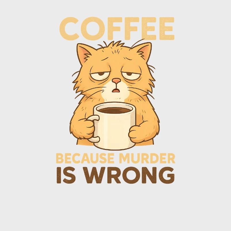 Müde Kaffe Katze - Coffee because murder is wrong