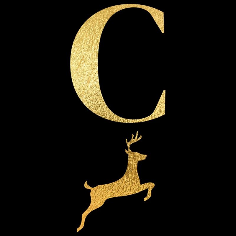Lettre c cerf doré - idée cadeau