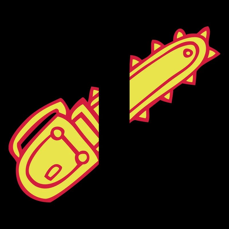 cartoon chainsaw chainsaw tool sawmill fun