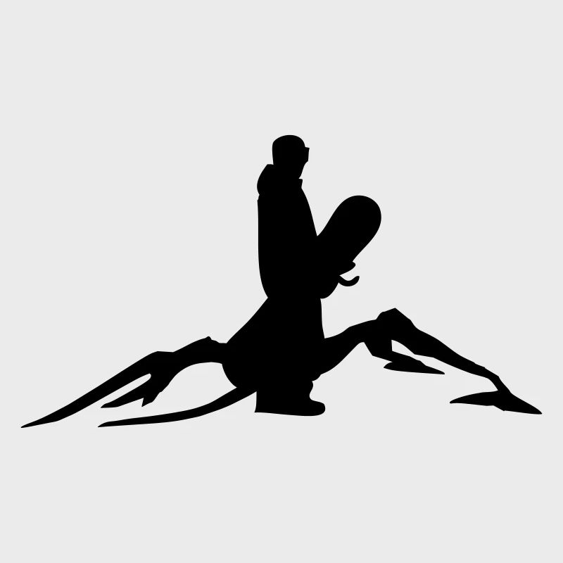 Snowboarder mit Berg