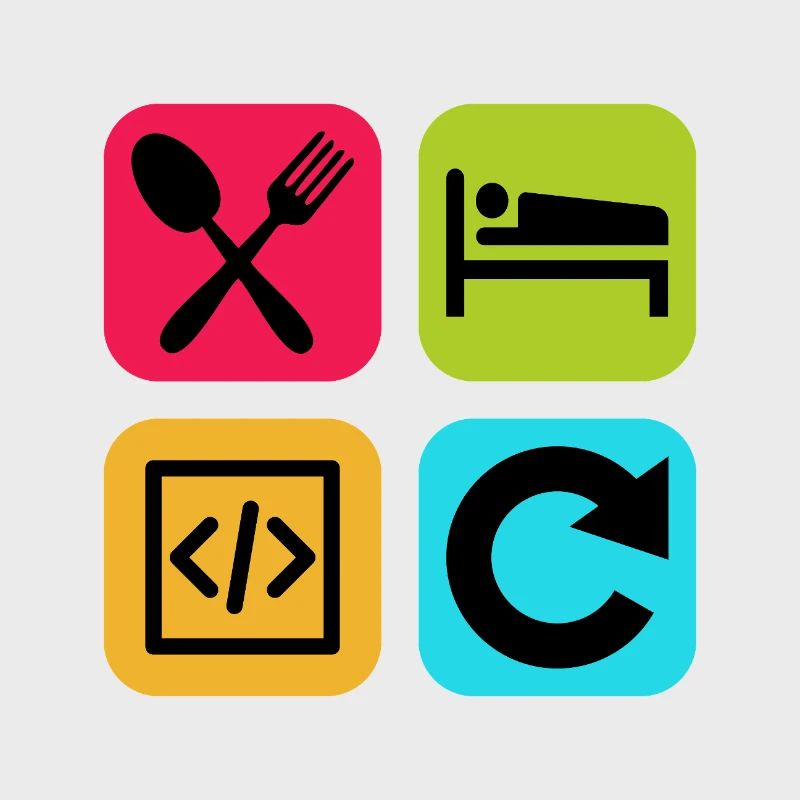 Eat Sleep Code Repeat Funny Quote Dev