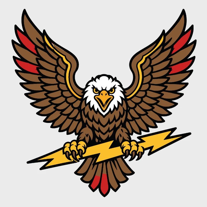 Alter-Schule-Tattoo-Stil Lightning Eagle