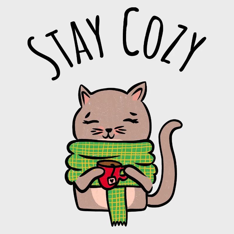 Chaton câlin avec écharpe verte Pull de Noël