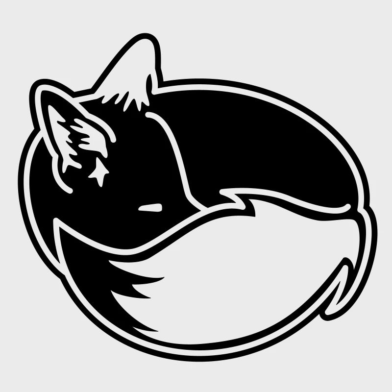 Fuchs eingekuschelt – Kawaii Fox Cartoon Design