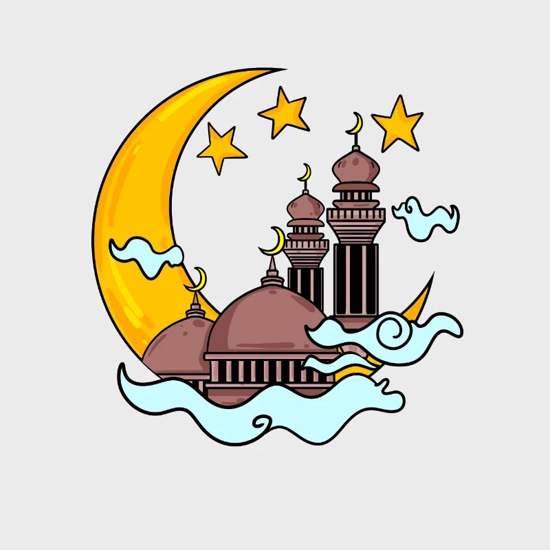Moschee mit Halbmond