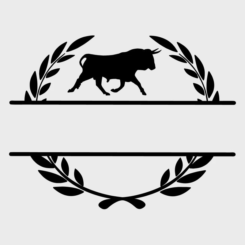 Stier im Lorbeerkranzmonogramm