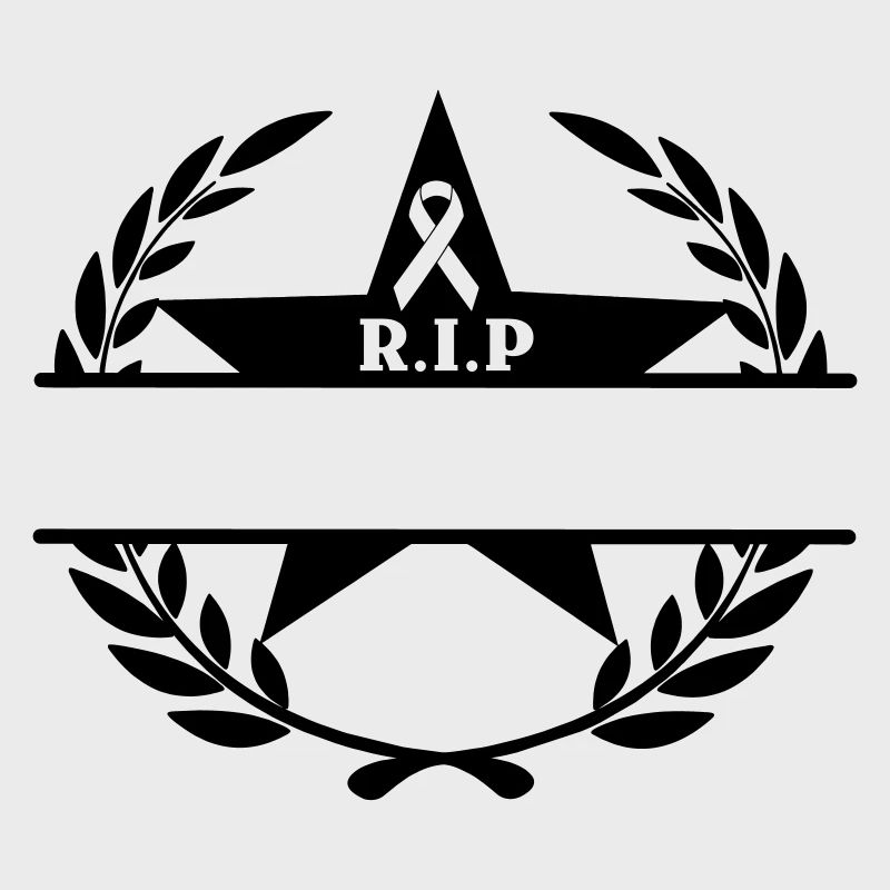 Lorbeerkranz Stern und Schleife RIP