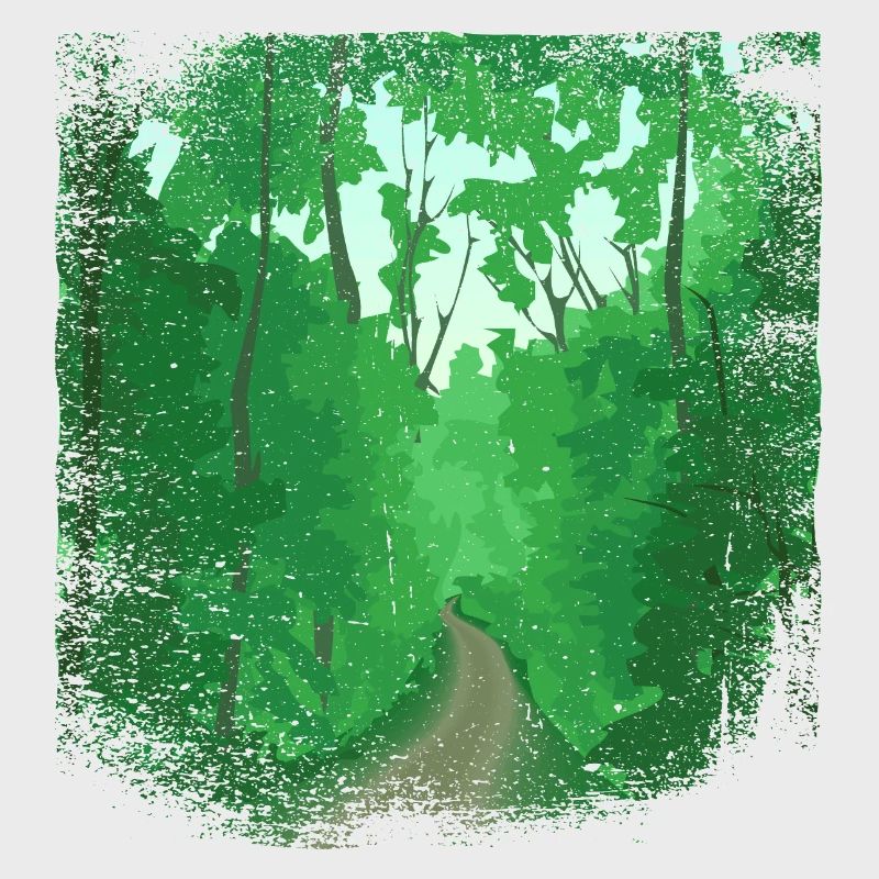 Forest path with frayed edge