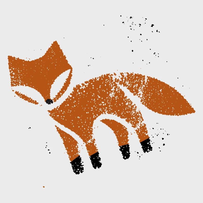 Renard rustique à l’aspect d’un timbre