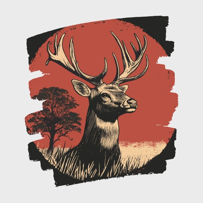 Hirsch mit Geweih