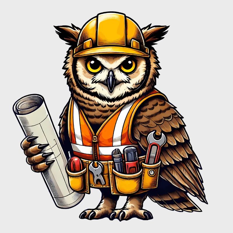 Bauarbeiter-Eule – Clever & Handwerklich!