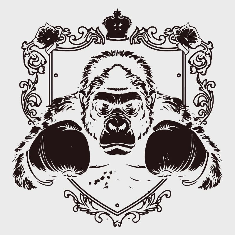 Gorilla with fighting pose