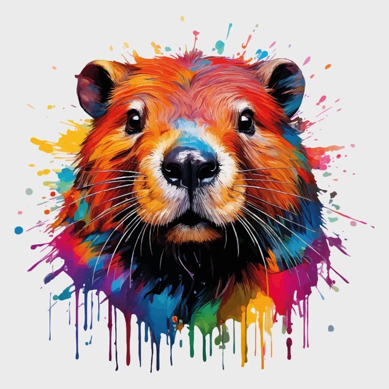 Conception d’aquarelle de castor coloré