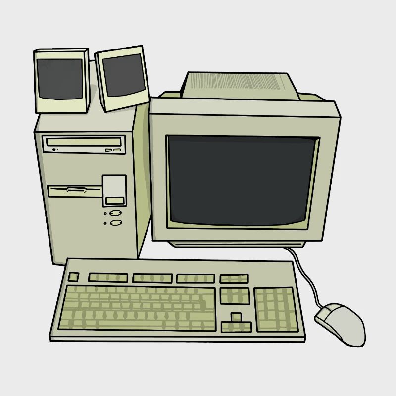 Retro Computer Desk Einrichtung