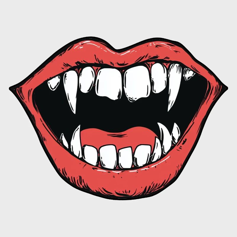 vampire mouth, sharp teeth, bite