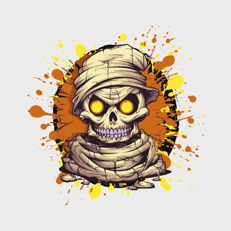 Mummies Skull Paint Splash