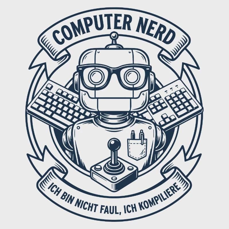 Computer Nerd Roboter Logo