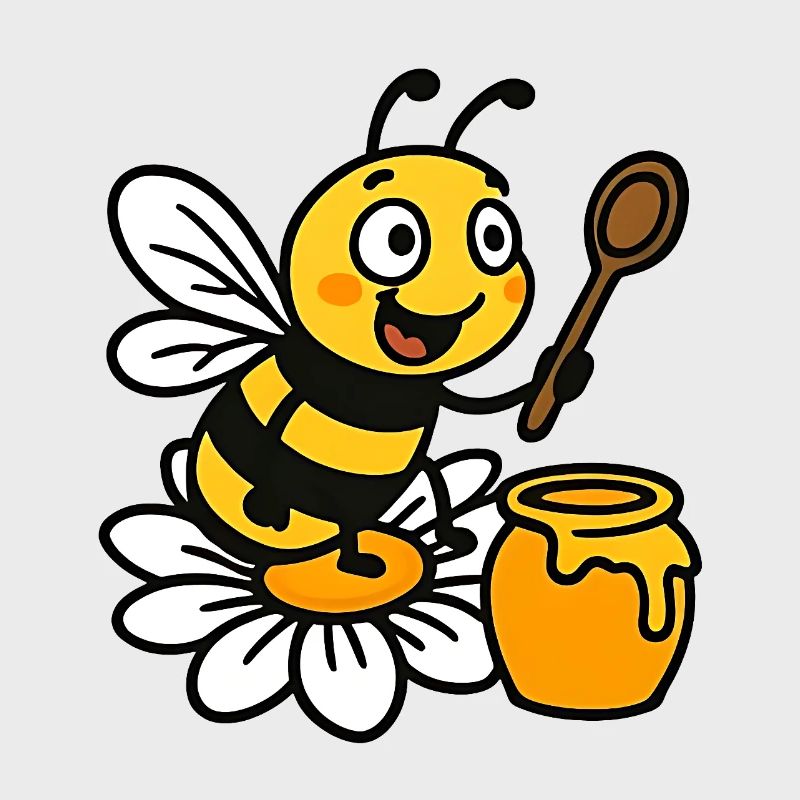 Biene macht Honig auf einer Blume