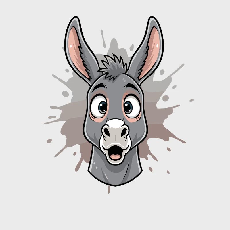 Cartoon Donkey in Spritz Splash